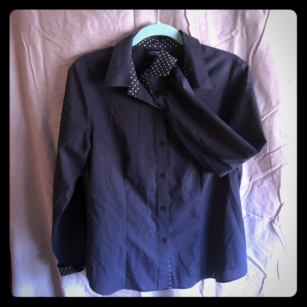 Navy blue button down